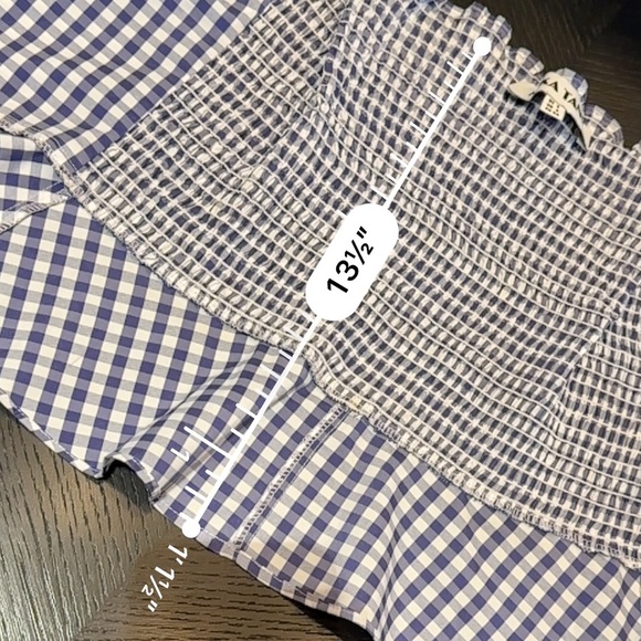 Nika Tang Raina top in purple and white gingham peplum top - Picture 11 of 13